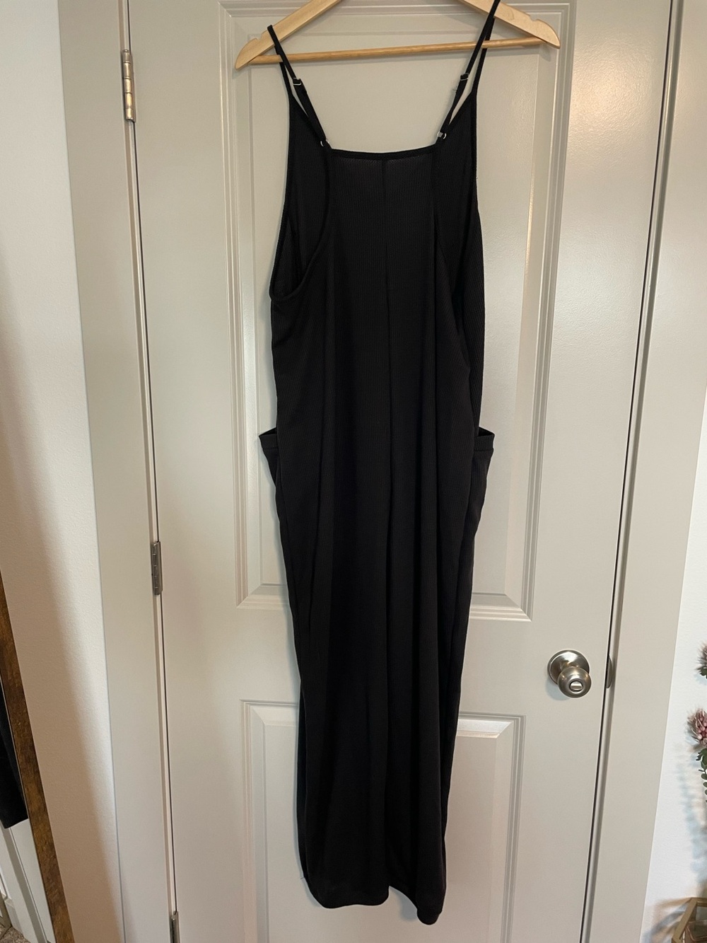 Black Sleeveless Romper with Pockets